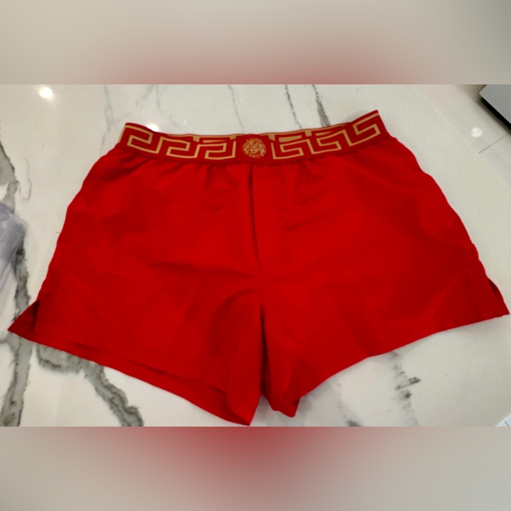 Versace Greca Boarder Swim Trunks